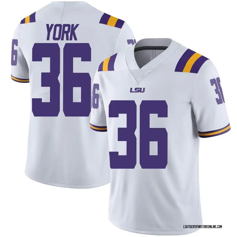 Limited Men's Cade York LSU Tigers White Football College Jersey