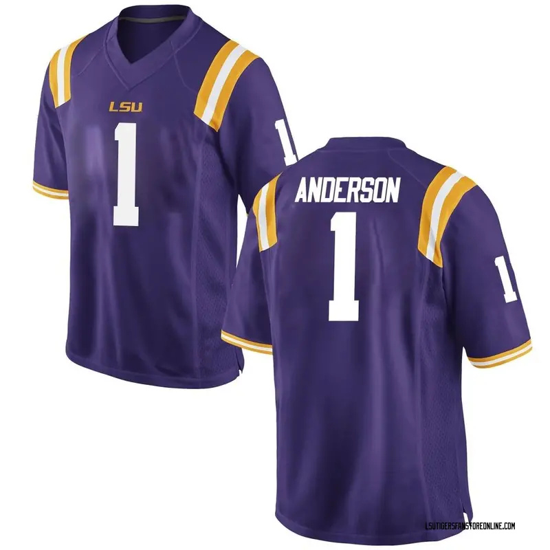 Game Men's Aaron Anderson LSU Tigers Purple Football College Jersey