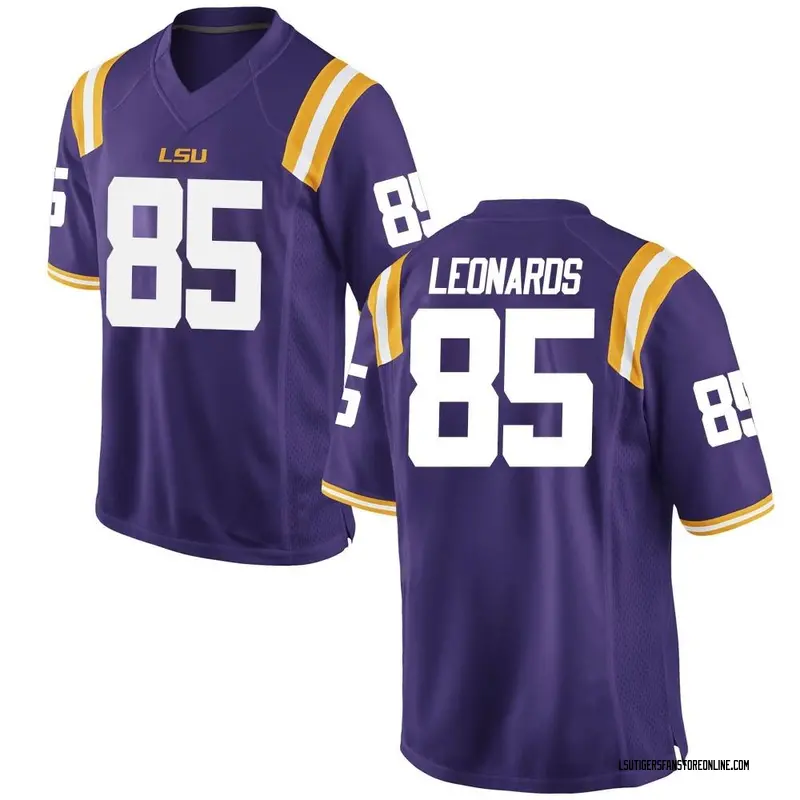 Game Men's Gabe Leonards LSU Tigers Purple Football College Jersey