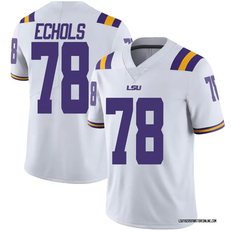 Limited Men's Coen Echols LSU Tigers White Football College Jersey