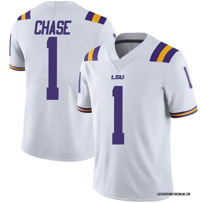 Ja'Marr Chase Autographed LSU Custom White Football Jersey - JSA