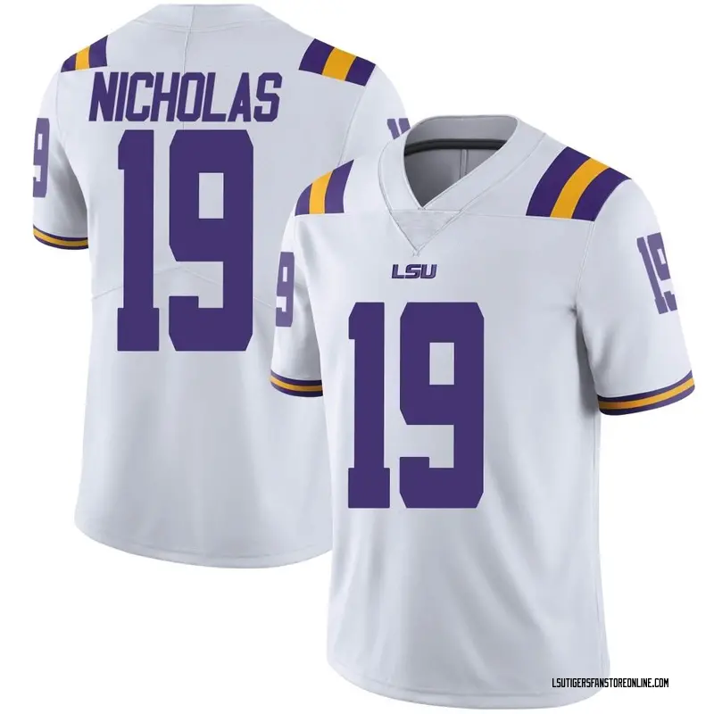 Limited Men's Javen Nicholas LSU Tigers White Football College Jersey