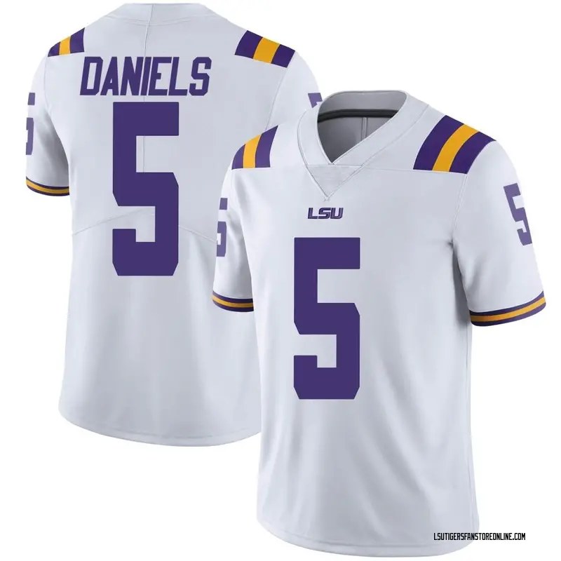 Limited Men's Jayden Daniels LSU Tigers White Football College Jersey