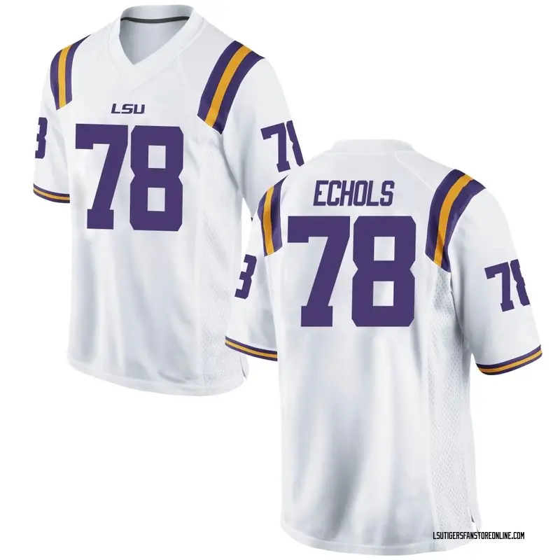 Replica Men's Coen Echols LSU Tigers White Football College Jersey