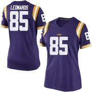 Replica Women's Gabe Leonards LSU Tigers Purple Football College Jersey