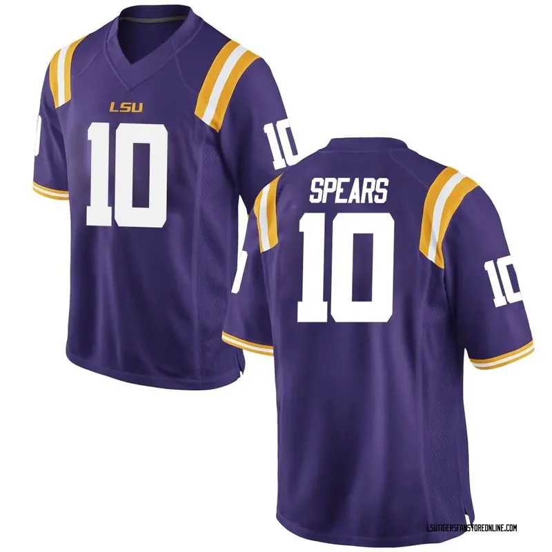 Replica Youth Dashawn Spears LSU Tigers Purple Football College Jersey