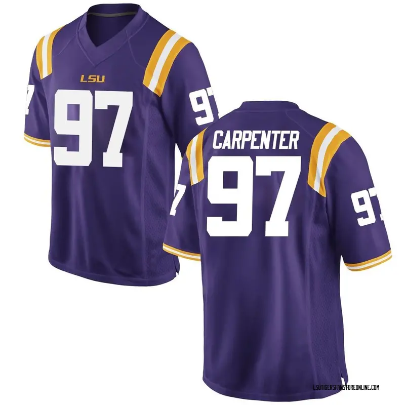 Replica Youth Dylan Carpenter LSU Tigers Purple Football College Jersey