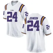 Replica Youth Ju'Juan Johnson LSU Tigers White Football College Jersey